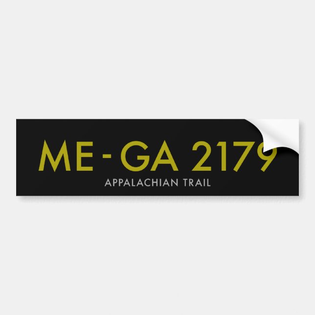 Maine to Georgia 2179 Miles - Appalachian Trail Bumper Sticker (Front)
