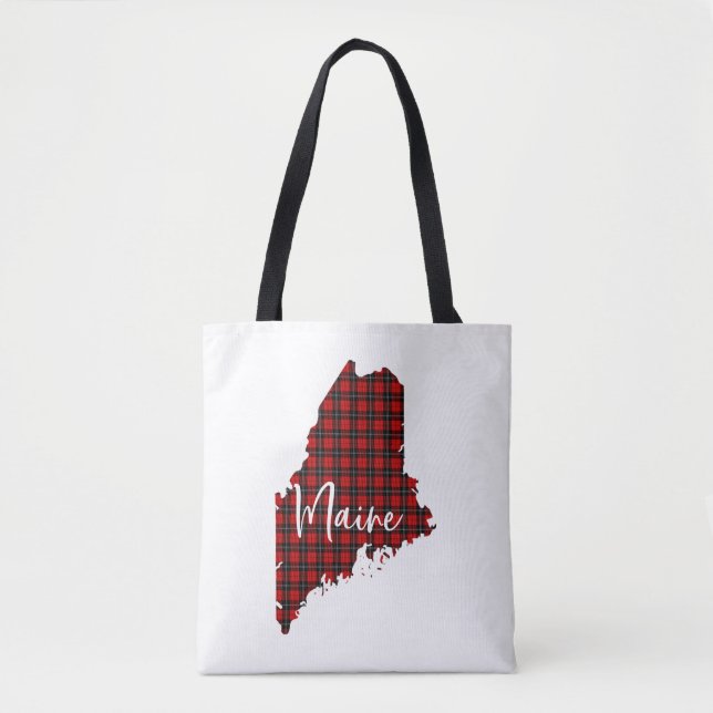 Maine Tote Bag Canvas Tote Christmas (Front)