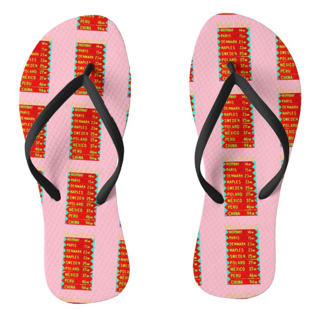 Maine Towns Sign Thunder_Cove Flip Flops (Footbed)