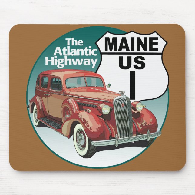 Maine US Route 1 - The Atlantic Highway Mouse Mat (Front)