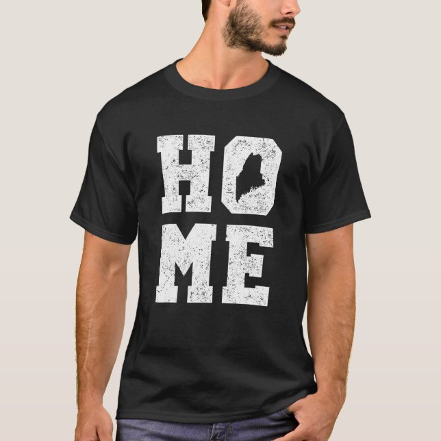 Maine USA State Map Home Pride T-Shirt (Front)