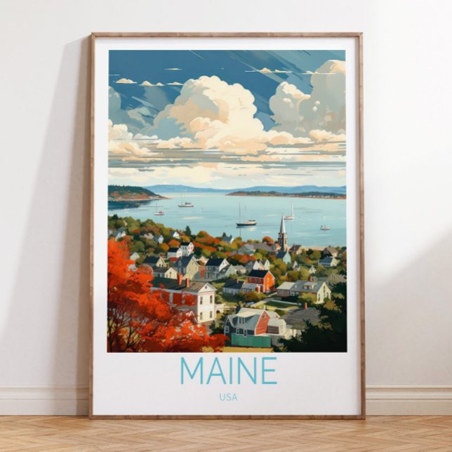 Maine USA Travel Poster, Augusta Maine State Trave Poster (Creator Uploaded)