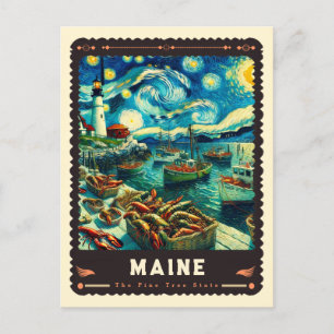Maine   Vincent Van Gogh Inspired Postcard