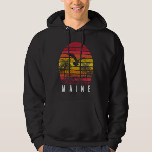 Maine Vintage Beach Retro Sunset 80s Men Women Hoodie