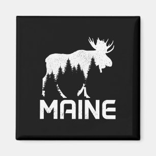 Maine Vintage Pride Souvenir Moose Nature Hiking Magnet