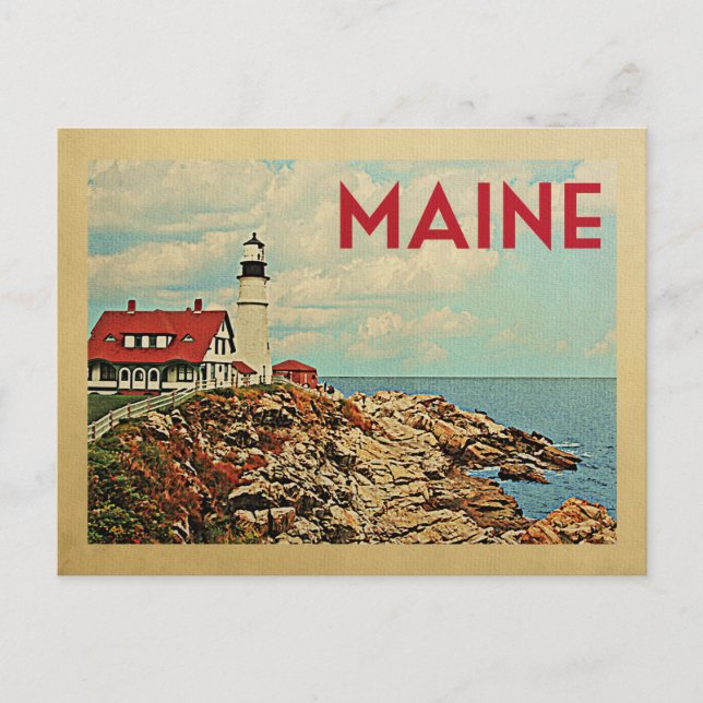 Maine Vintage Travel Postcard (Front)