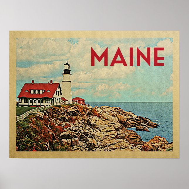 Maine Vintage Travel Poster (Front)