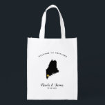Maine Wedding Welcome Bag, Black & Gold Tote<br><div class="desc">Fill this welcome bag with favourite goodies for your guests to enjoy when they arrive in Maine!</div>