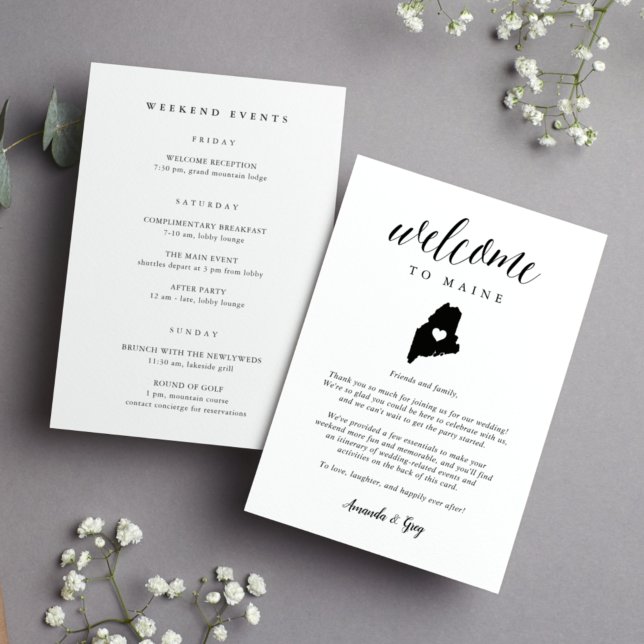 Maine Wedding Welcome Letter & Itinerary (Creator Uploaded)