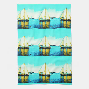 maine windjammers kitchen towel