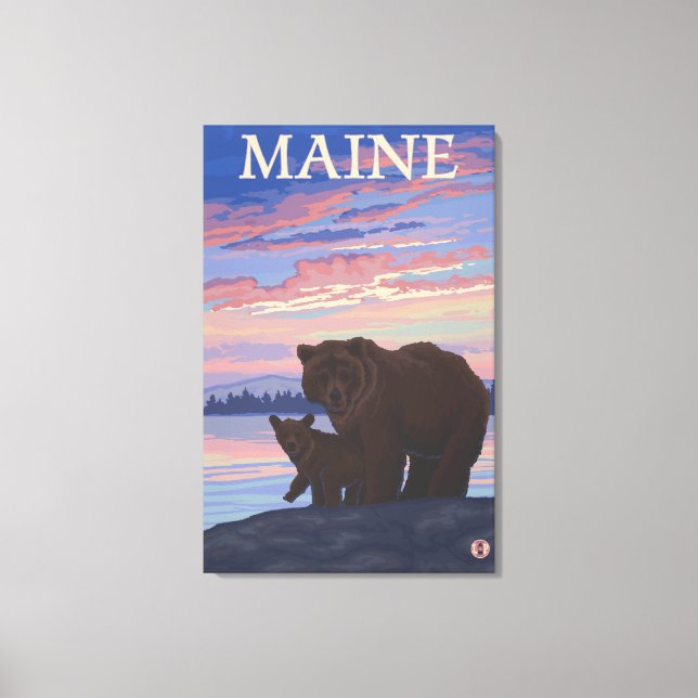 MaineBear and Cub Canvas Print (Front)