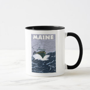MaineCrab Fishing Boat Scene Mug