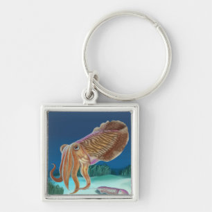 MaineCuttlefish Scene Key Ring