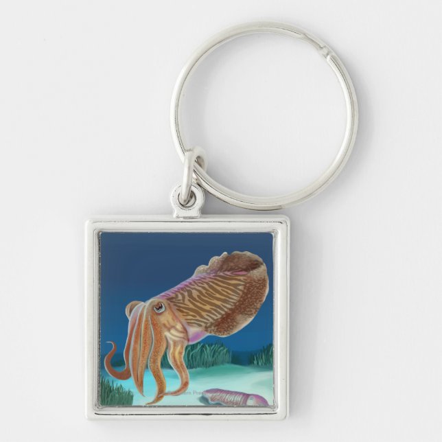 MaineCuttlefish Scene Key Ring (Front)