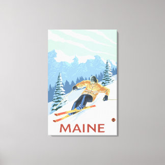 MaineDownhill Skier Scene Canvas Print