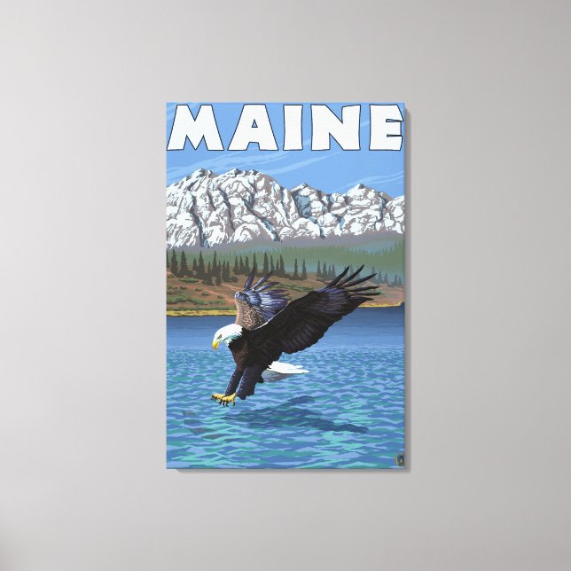 MaineEagle Fishing Canvas Print (Front)