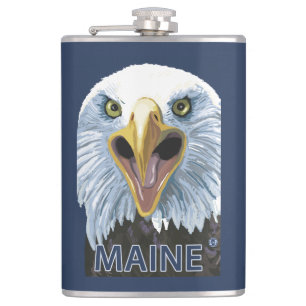 MaineEagle Up Close Hip Flask