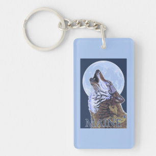 MaineHowling Wolf Key Ring