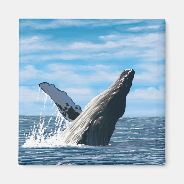 MaineHumpback Whale Scene Magnet (Front)