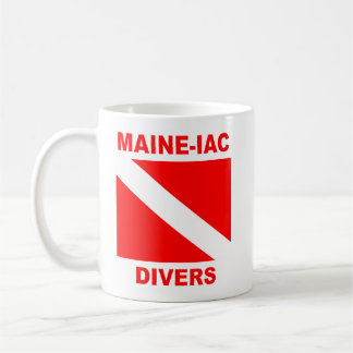 Maineiac Divers Dive Flag Logo Mug