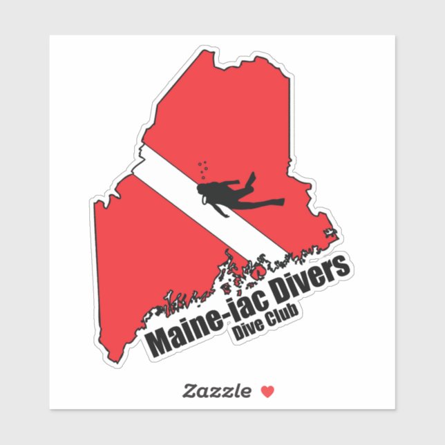 Maineiac DIvers Silhouette Logo Die Cut sticker (Sheet)