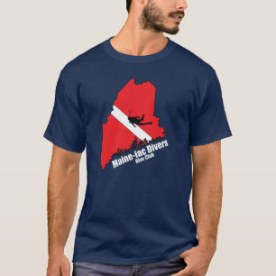 Maineiac Divers Silhouette Logo White Lettering T-Shirt