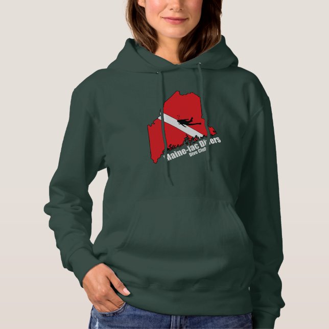Maineiac Divers Silhouette logo womens Swweatshirt Hoodie (Front)
