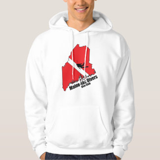 Maineiac Divers Silhouette white hooded sweatshirt