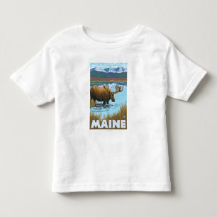 MaineMoose Drinking in Lake Toddler T-Shirt