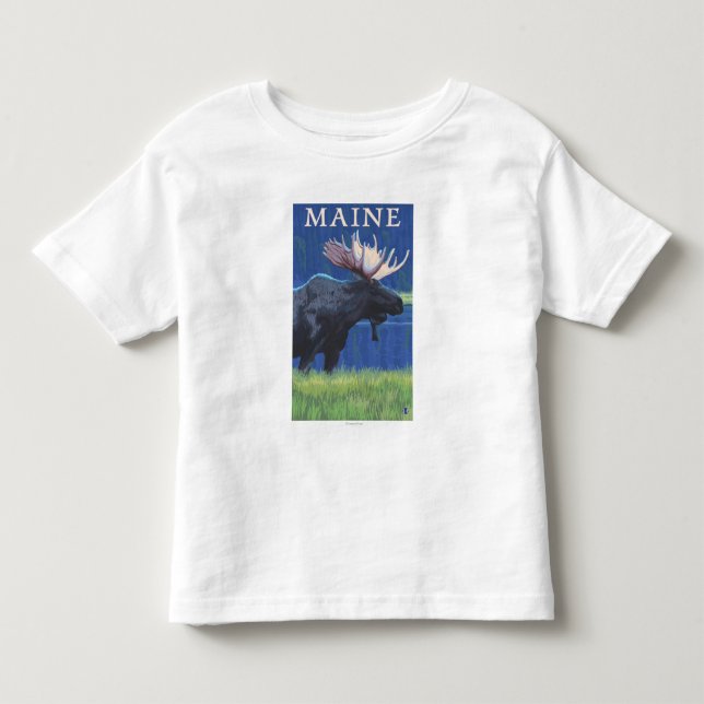 MaineMoose in the Moonlight Toddler T-Shirt (Front)