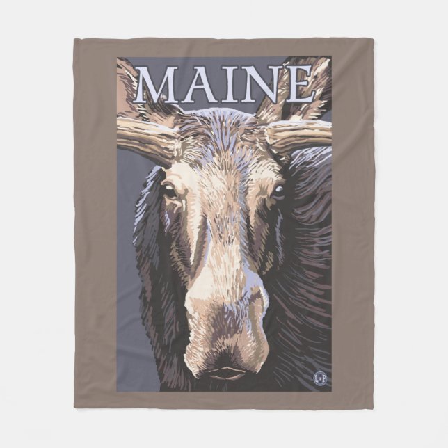 MaineMoose Up Close Fleece Blanket (Front)
