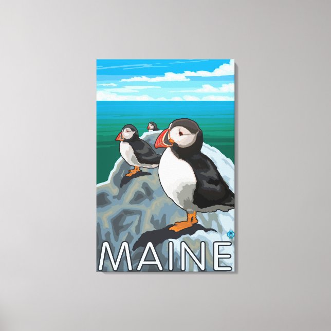 MainePuffins Scene Canvas Print (Front)