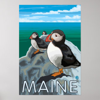 MainePuffins Scene Poster
