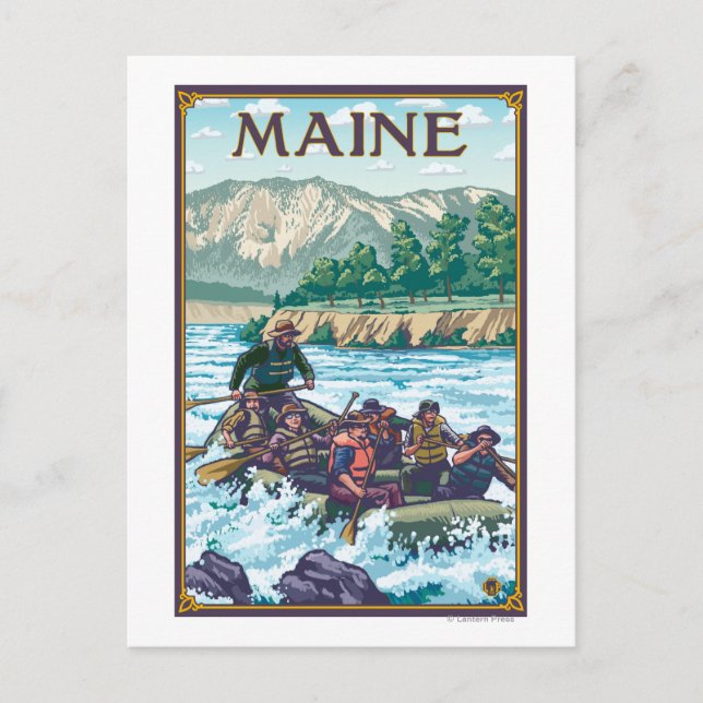 MaineRiver Rafting Scene Postcard (Front)