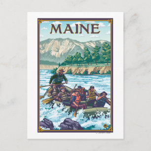 MaineRiver Rafting Scene Postcard