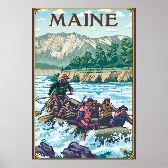MaineRiver Rafting Scene Poster (Front)