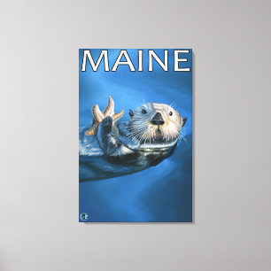 MaineSea Otter Scene Canvas Print