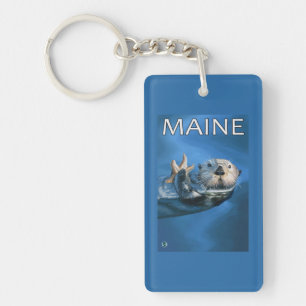 MaineSea Otter Scene Key Ring
