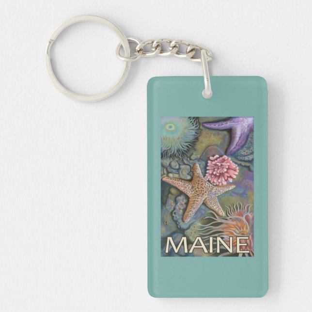 MaineTidepool Scene Key Ring (Front)