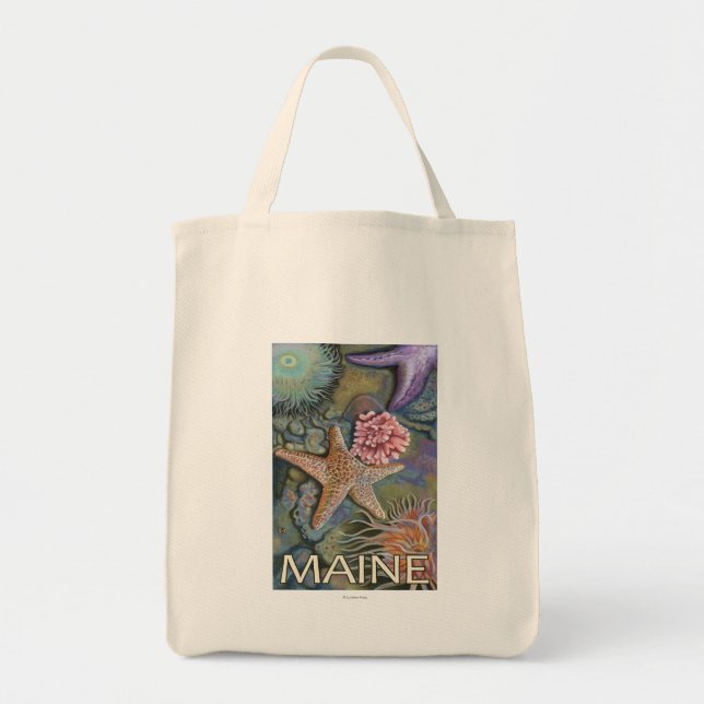 MaineTidepool Scene Tote Bag (Front)