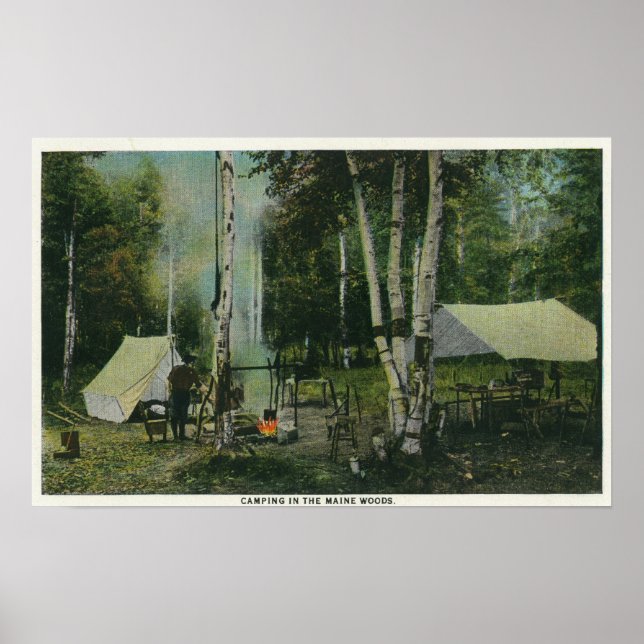 MaineView of a Campground in the Maine Woods Poster (Front)