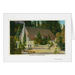 MaineView of a Log Cabin in the Maine Woods