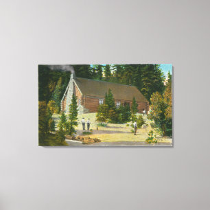 MaineView of a Log Cabin in the Maine Woods Canvas Print