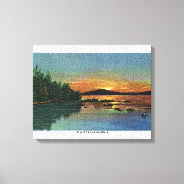 MaineView of a Sunset on Bald Mountain Canvas Print (Front)