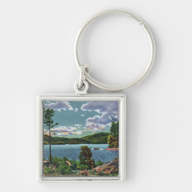 MaineView of Squaw Mountain and Moosehead Lake Key Ring (Front)
