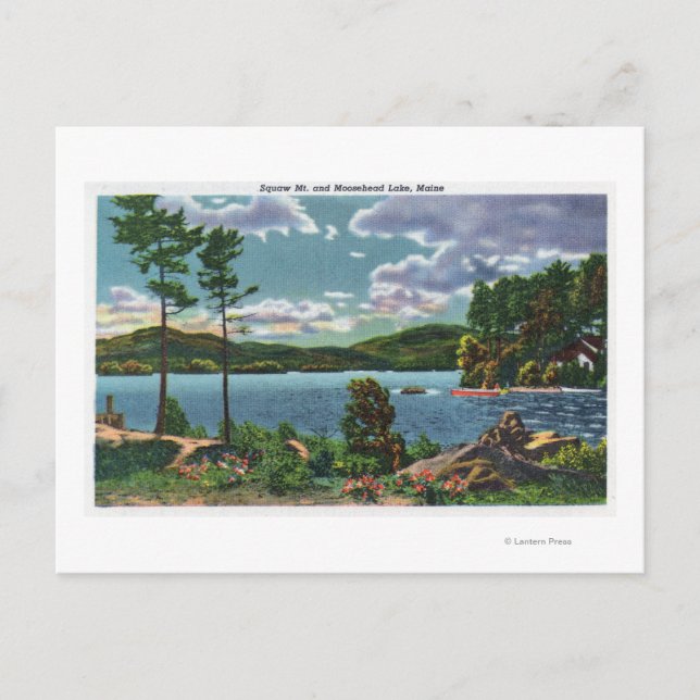 MaineView of Squaw Mountain and Moosehead Lake Postcard (Front)