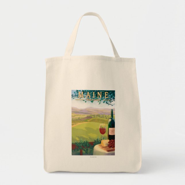 MaineWine Country Scene Tote Bag (Front)