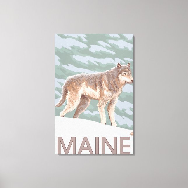 MaineWolf Scene Canvas Print (Front)