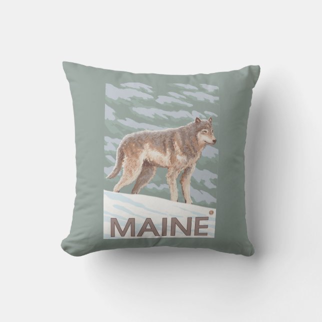 MaineWolf Scene Cushion (Front)
