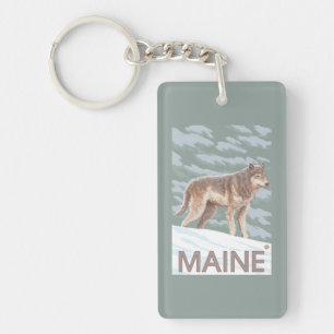 MaineWolf Scene Key Ring